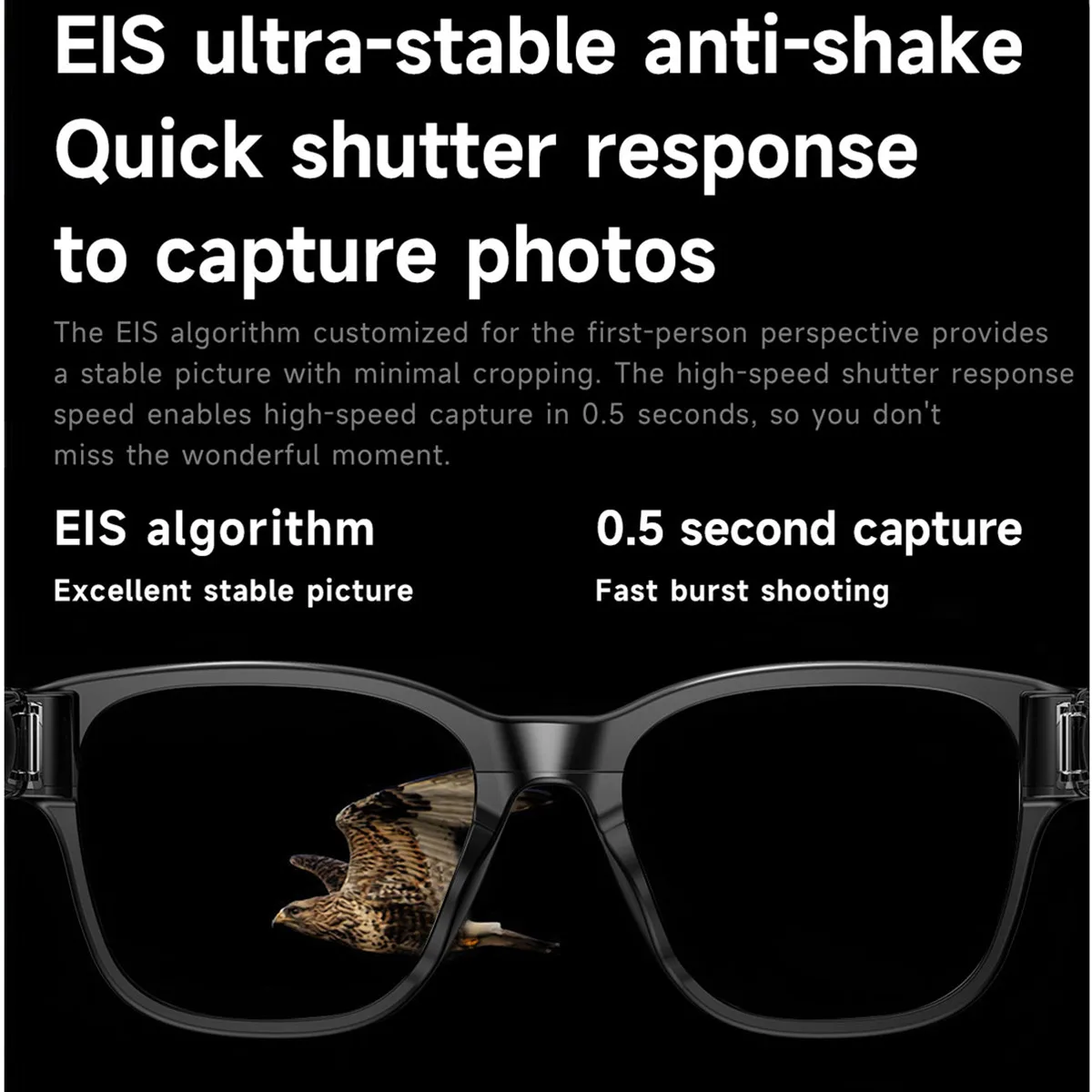 Smart Glasses Video Camera 800W HD Shooting WIFI Transmission Bluetooth Call AI Image Recognition Smart Translation Glasses