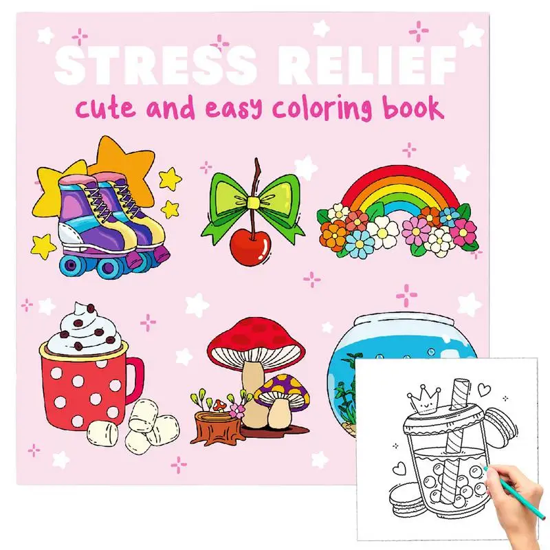 Cozy Coloring Book Single-Sided Printing Coloring Pages Painting Books Portable Cozy Daily Activities Calming Relaxing Game For