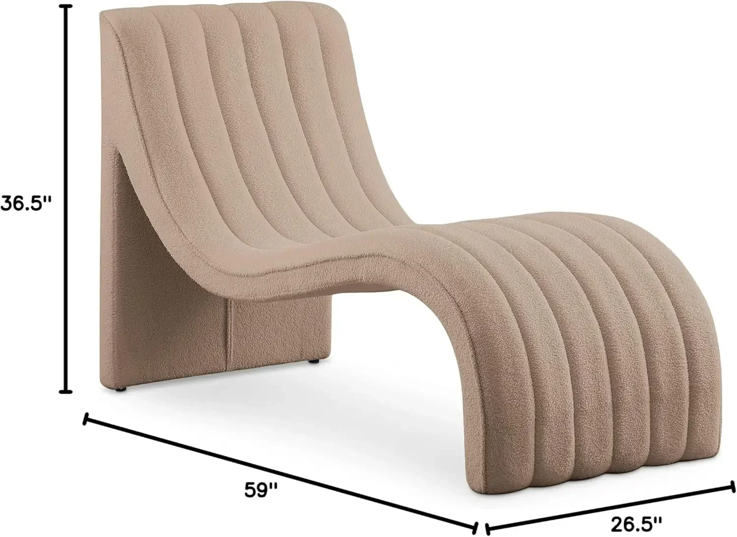 [أفضل بائع! ]156 مجموعة أوريان البيج الحديثة |   كرسي معاصر مع قماش تيدي بيج ناعم