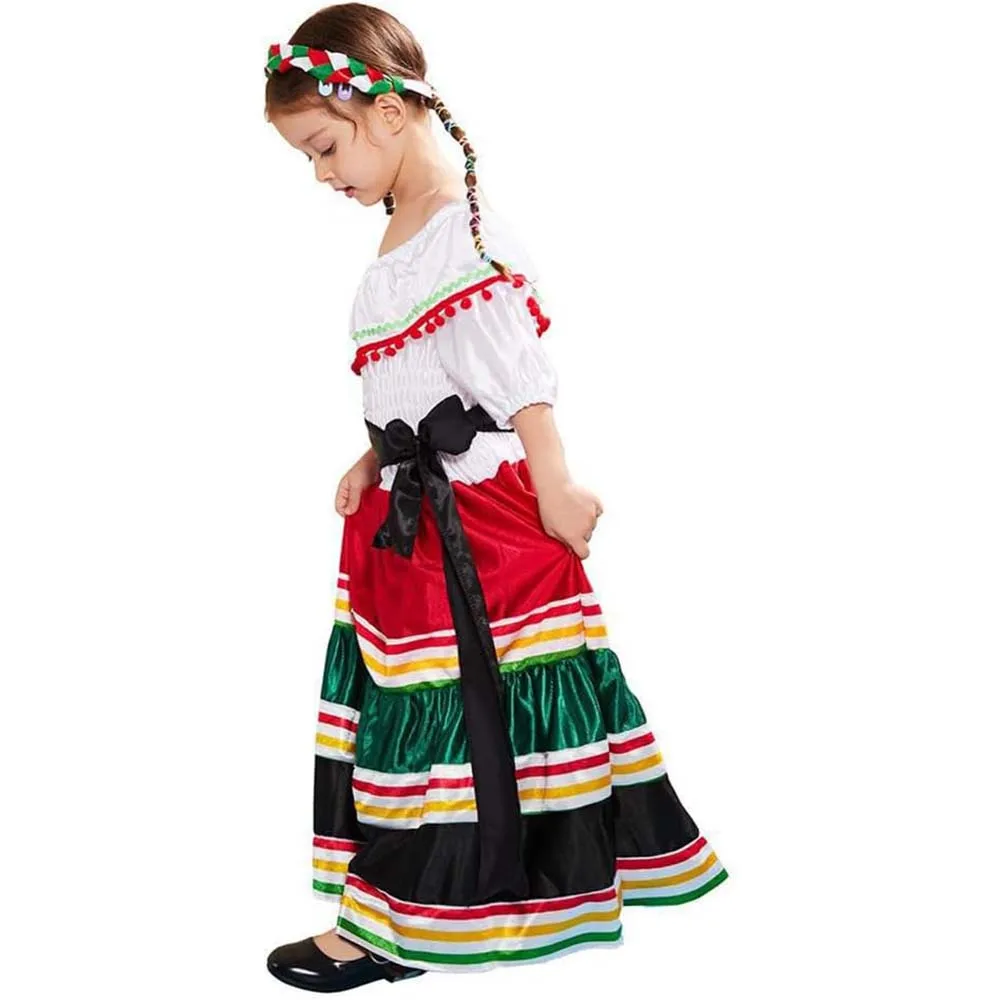 Halloween Festival Party Girls Women Traditional Mexican Folk Costume