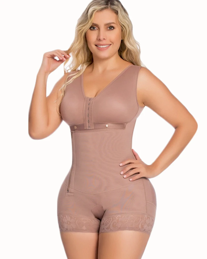 Full Body Shaper High Compression Shapewear Girdle With Side Zipper Bust For Postpartum Slimming Sheath Belly Fajas Colombianas