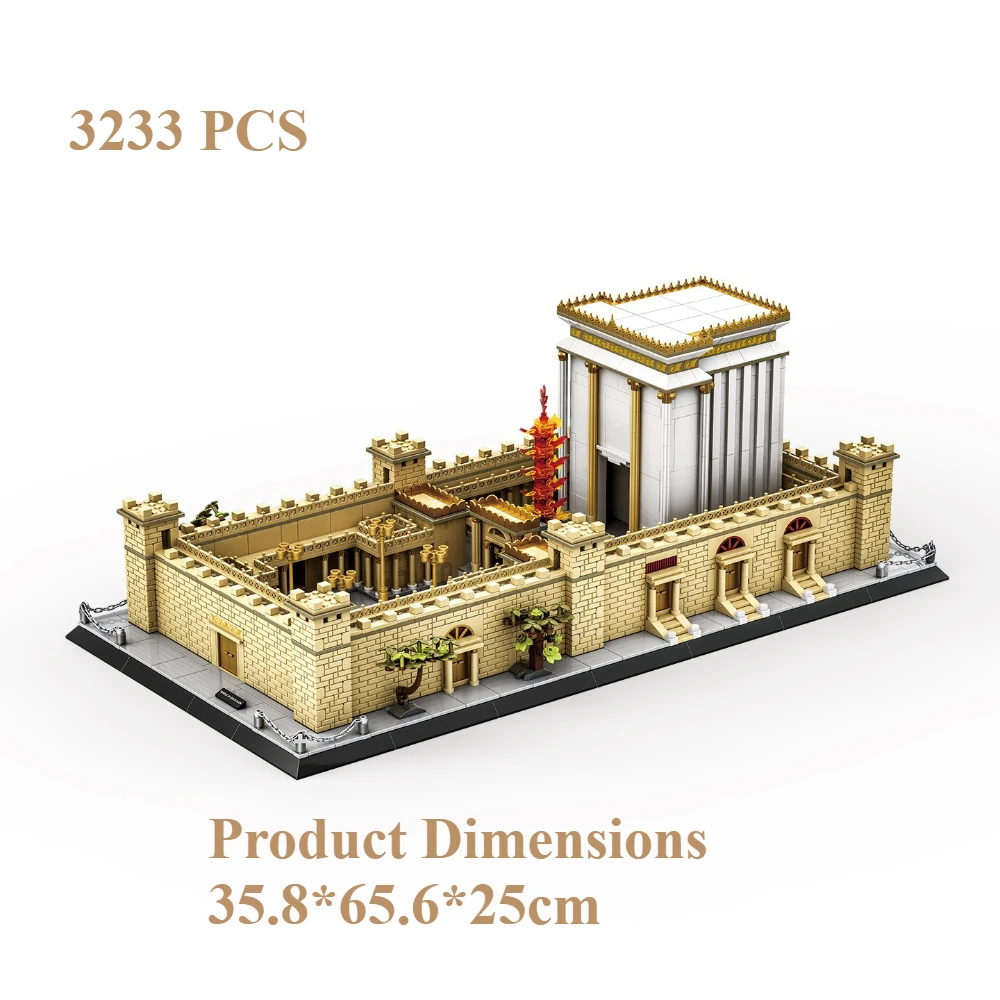MOC Jerusalem Tempel Stadt des Friedens Palast Bausteine Set Treue Kirche Architektur Idee Spielzeug Für Kinder Geburtstag Geschenke
