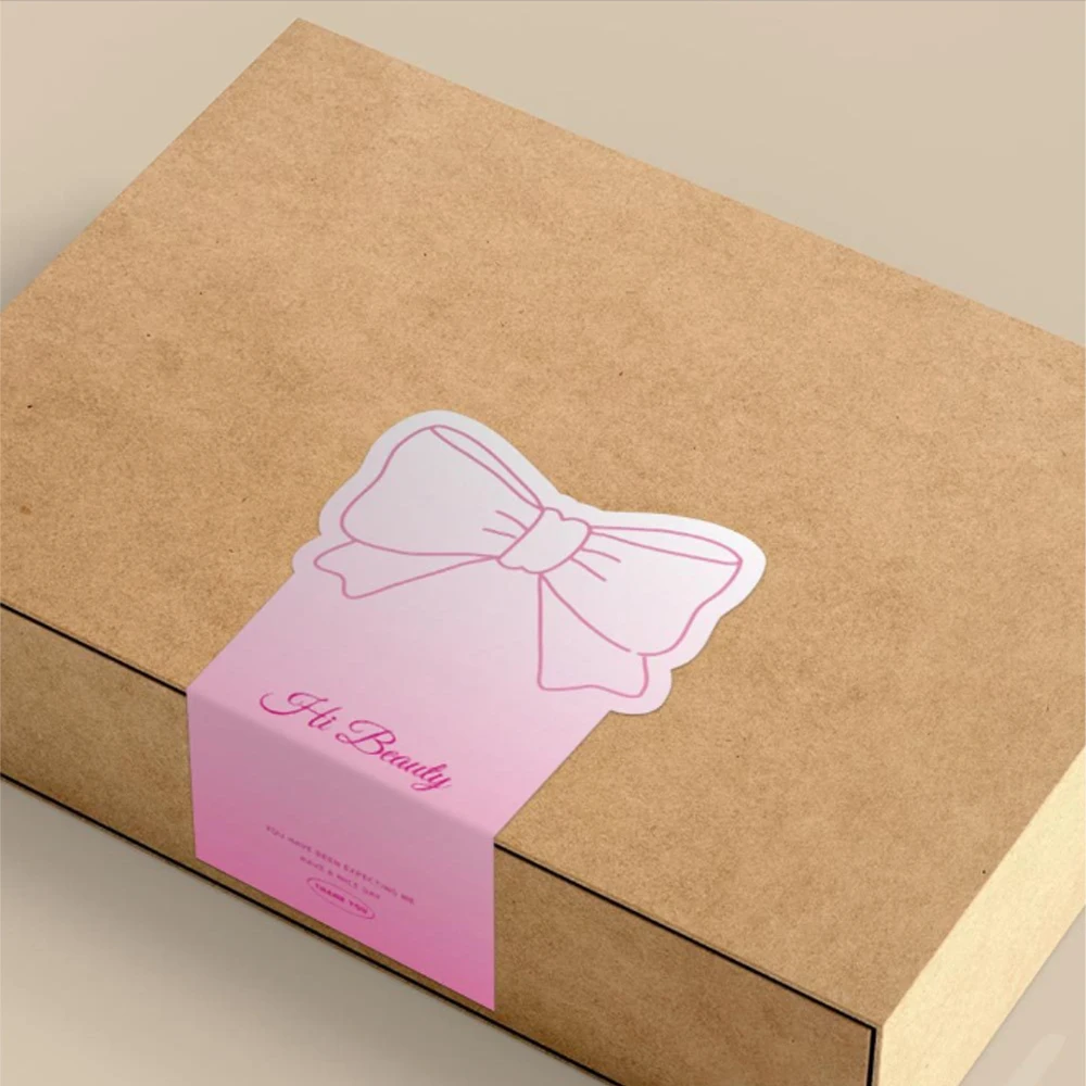 

50pcs Pink Bow Thank You Stickers "you Have Been Expecting Me" Decorate Seal Label for Small Business Gift Box Packaging Sticker