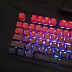 130 Keys Gradient Lucky Red RGB Backlit Shine Through Keycaps OEM Profile Double Shot PBT Keycaps for MX Switches Gamer Keyboard