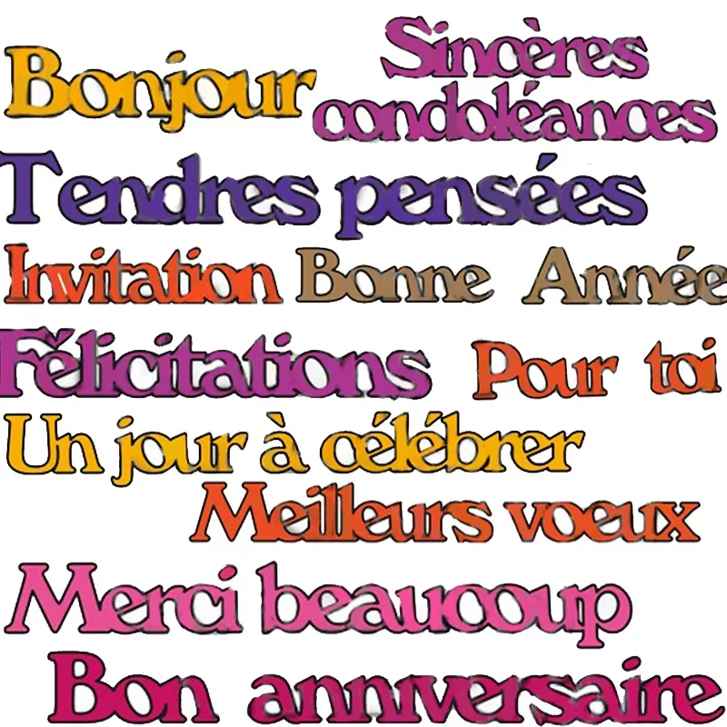 New French Phrase Metal Cutting Dies Stencils Letters 2019 for DIY Scrapbooking Decorative Embossing Paper Card Crafts