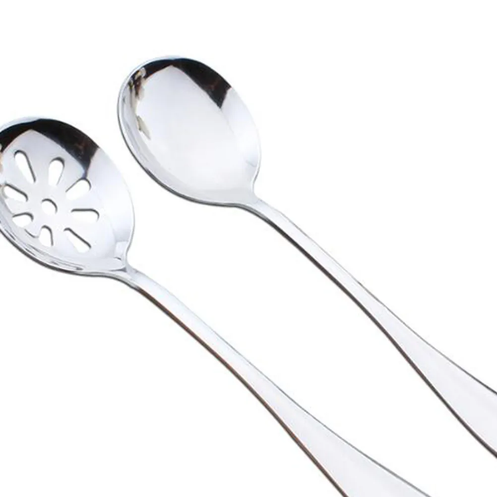 4Pcs Mini Colander Set Stainless Steel Tableware for Kitchen Serving Spoon Banquet Basting Meats Stirring Stews Skimming Broths