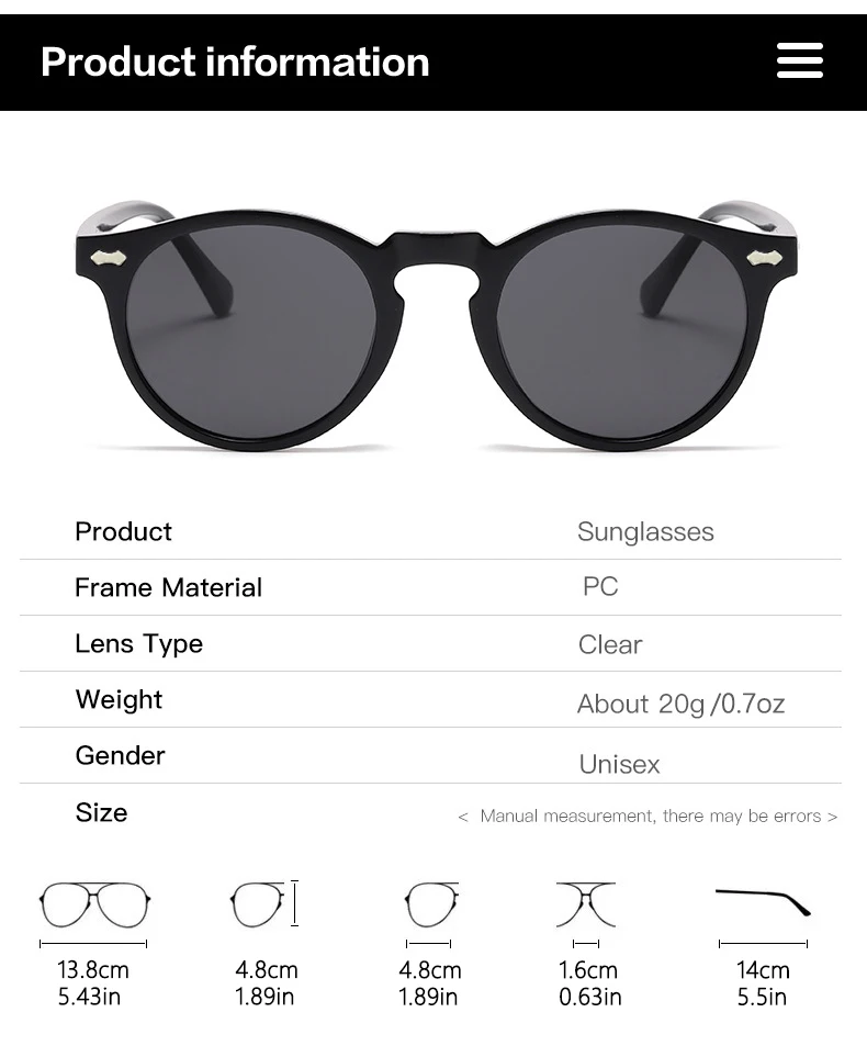 2PCS Neue Stil Von Retro Gläser Runde Mode Mita Sonnenbrille Personalisierte Sonnenbrille JH3053 – Detail 4