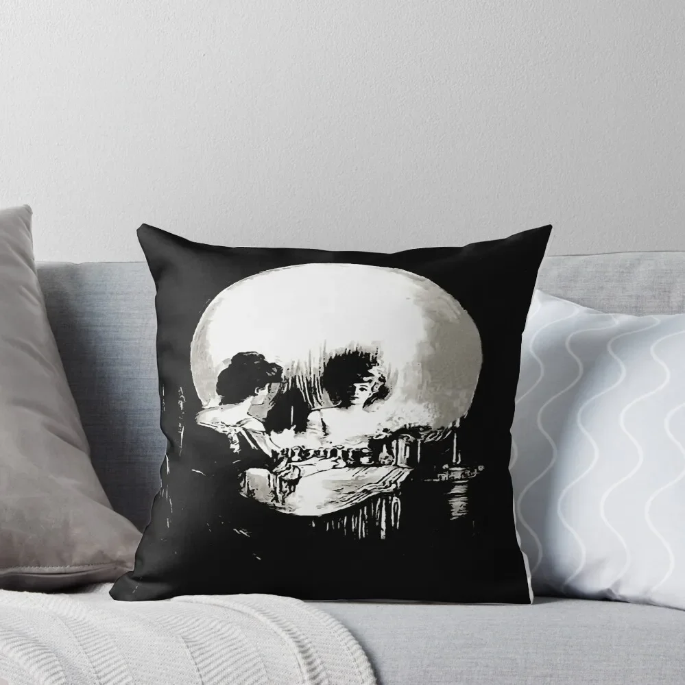 All Is Vanity Life, Death, and Existence Painting After Gilbert Throw Pillow Throw Pillow Pillow Cases Decorative