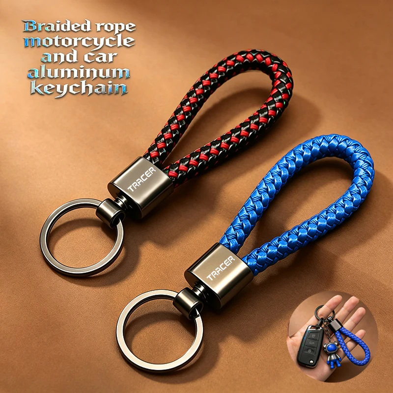 For Yamaha TRACER 7 9 900 700 / GT MT07 MT09 High-Grade Braided rope aluminum motorcycle and car keychains metal keychains