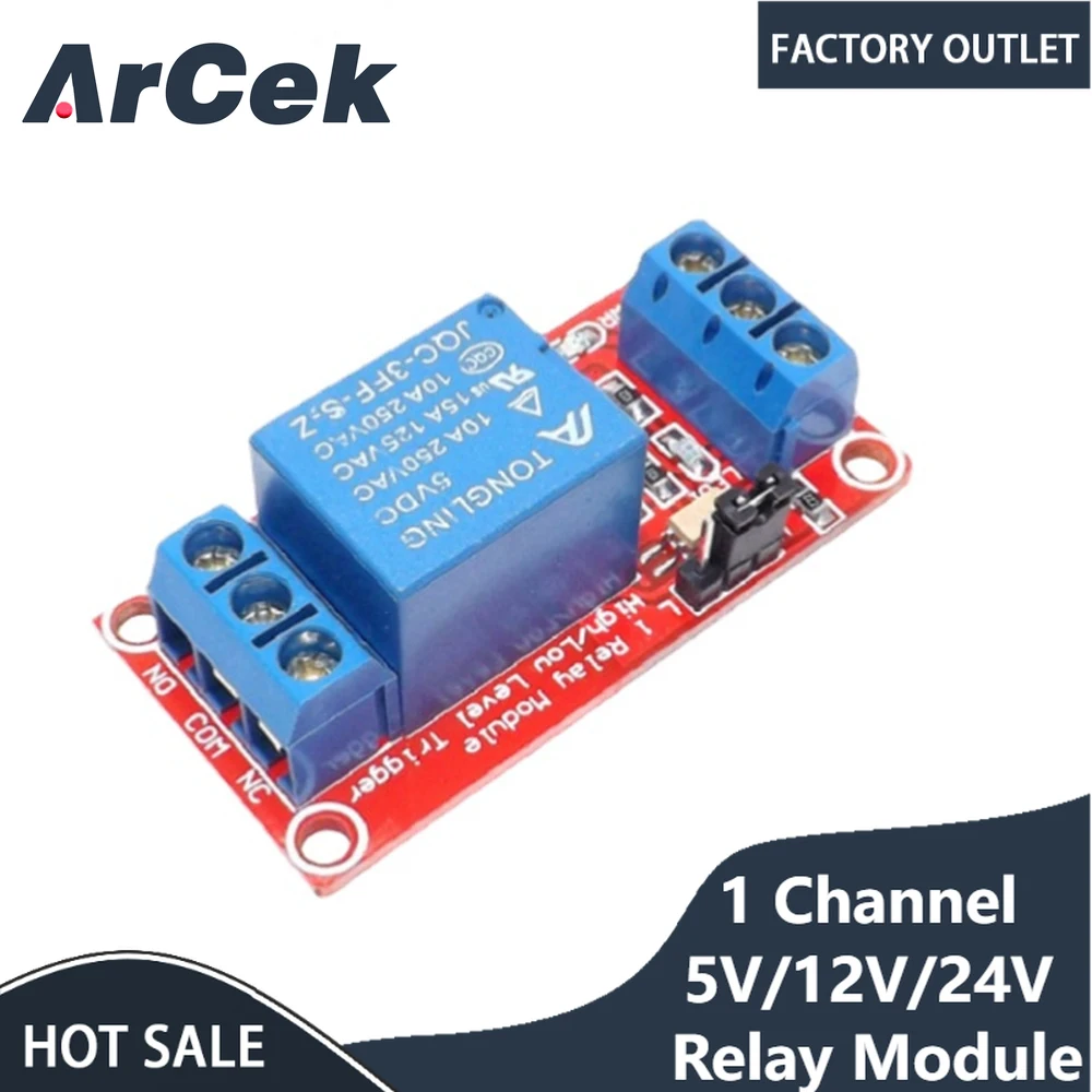 One 1 Channel 5V 12V 24V Relay Module Board Shield With Optocoupler Support High And Low Level Trigger Supply Module For Arduino