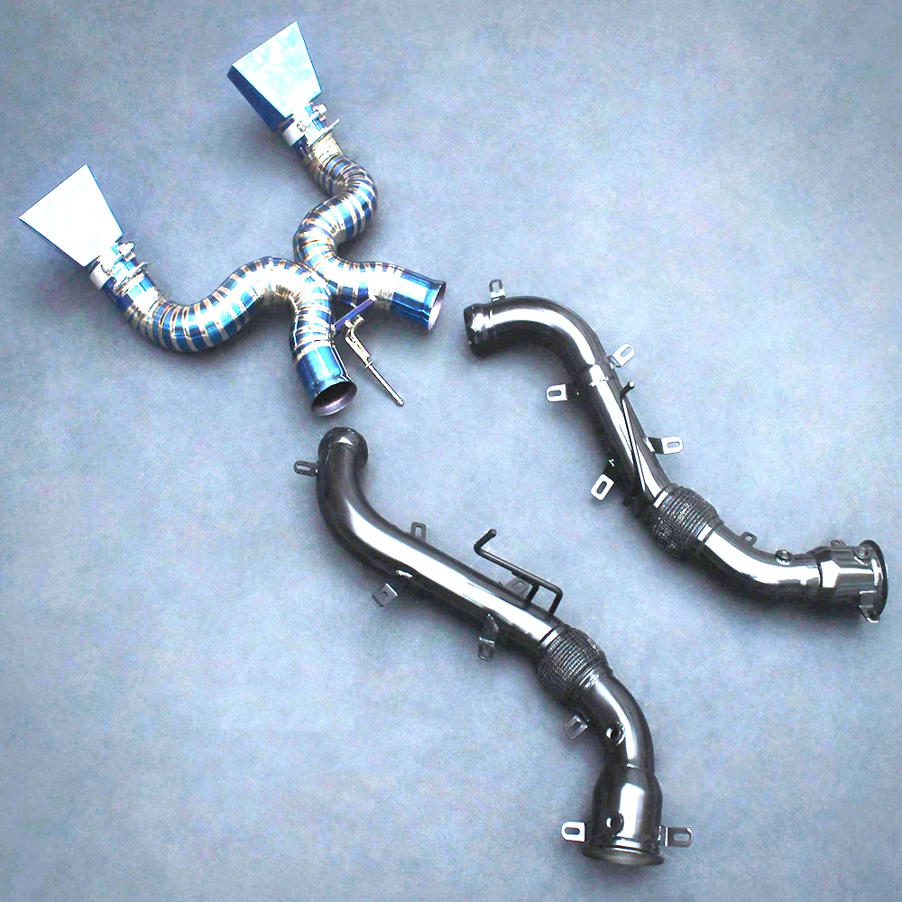 Hot Sale OBM MM Vacuum Valve Sport Car Tuning Full Exhaust System for Mclaren MP4-12C 650S 675LT 3.8 Titanium Downpipe Axleback