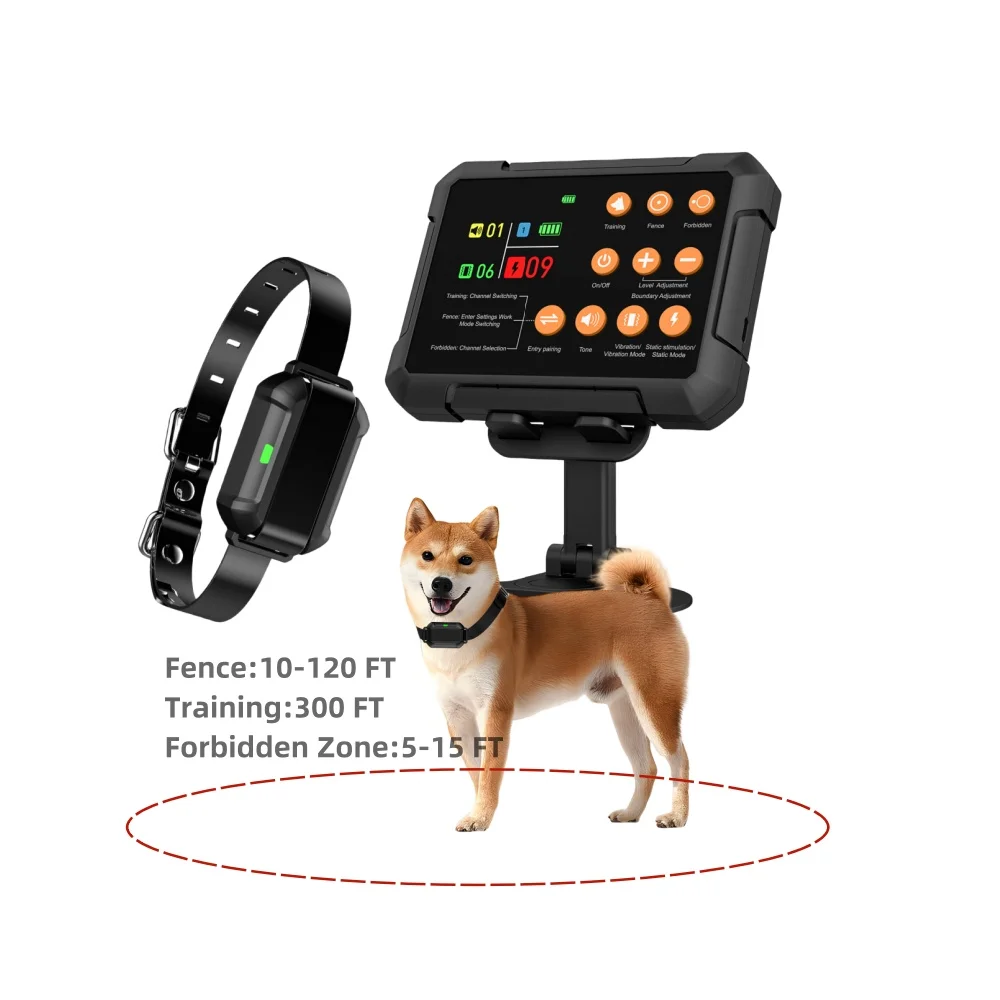 Patented New Product Portable Rechargeable 10-120 FT Accuracy Distance Wireless Dog Fence System With Forbidden Zone