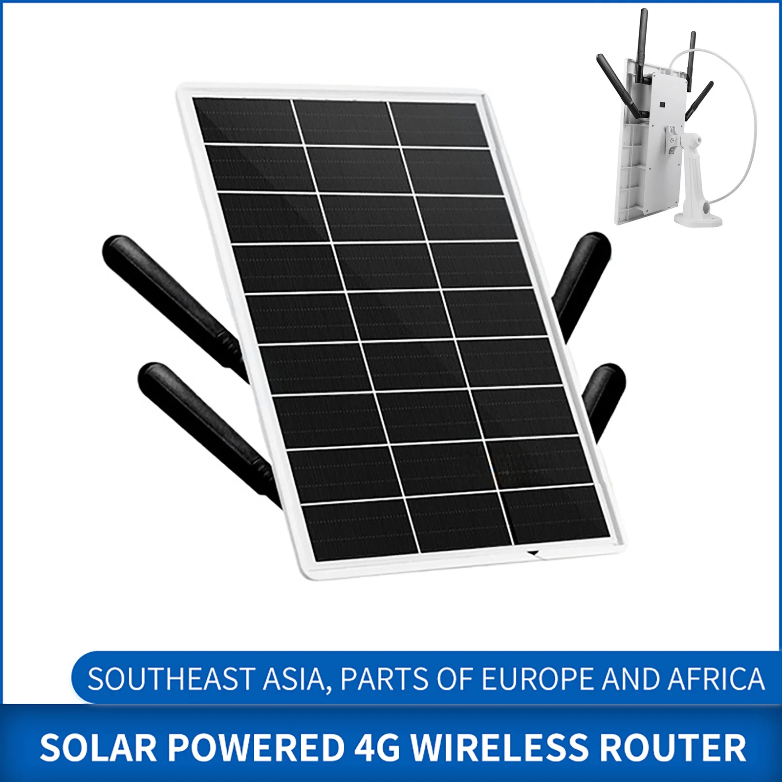 Solarpanel-betriebener 4G-WLAN-Router, 15 W, 25600 mAh, Modem-Router mit SIM-Kartensteckplatz für Überwachungskameras im Freien, Telefon-PC