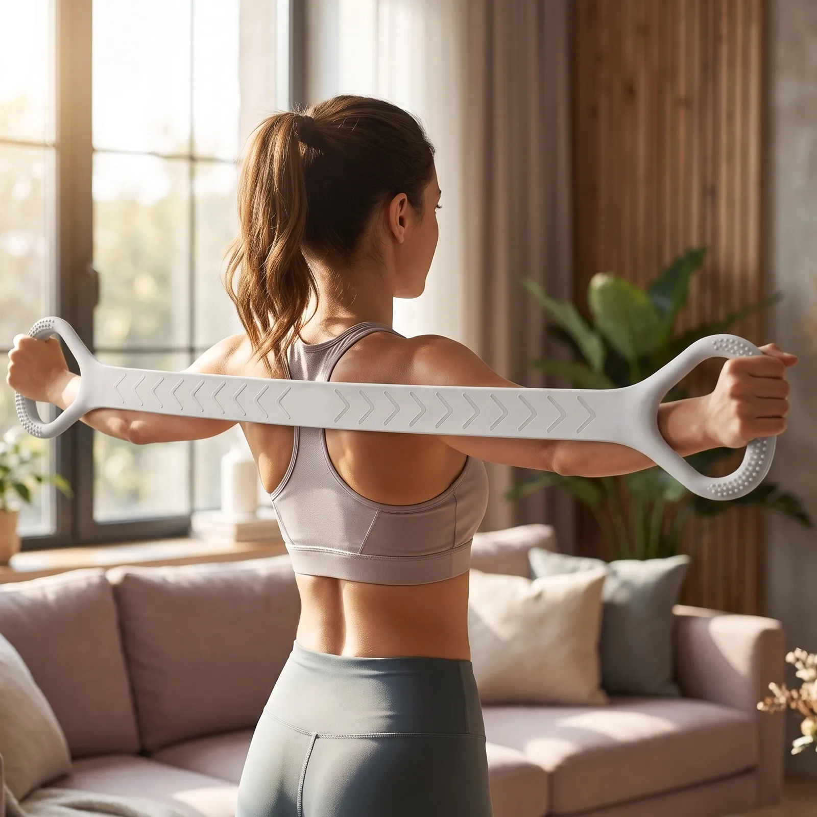 Figure 8 Silicone Resistance Band Adjustable 8-Stage Back Training Posture Correction Shoulder Rehab Stretch Bands for Upper