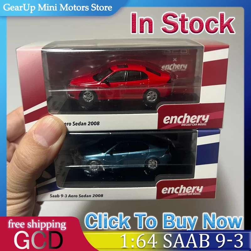 

GCD Enchery 1:64 Saab 9-3 Aero Sedan 2008, коллекционная модель автомобиля из литого сплава с железным основанием и резиновыми шинами, новая игрушка-подарок для коллекционеров и демонстрации