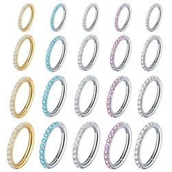 1pcs 6/8/10/12mm Surgical Steel Zircon Hoop Earrings for Women Cartilage Small Helix Piercing Tragus Piercing Jewelry