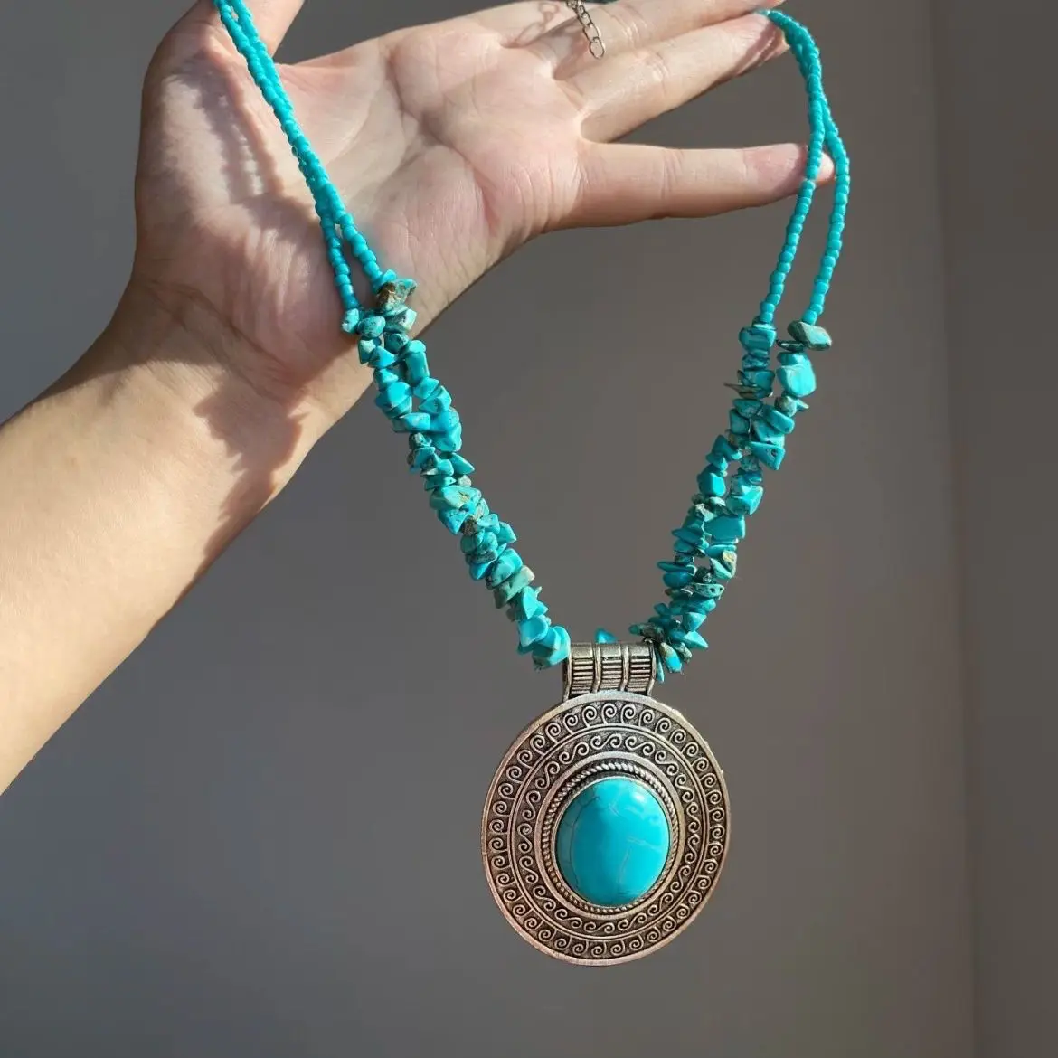 

Vintage Long Ring Necklace Ethnic Earrings Jewelry Simia