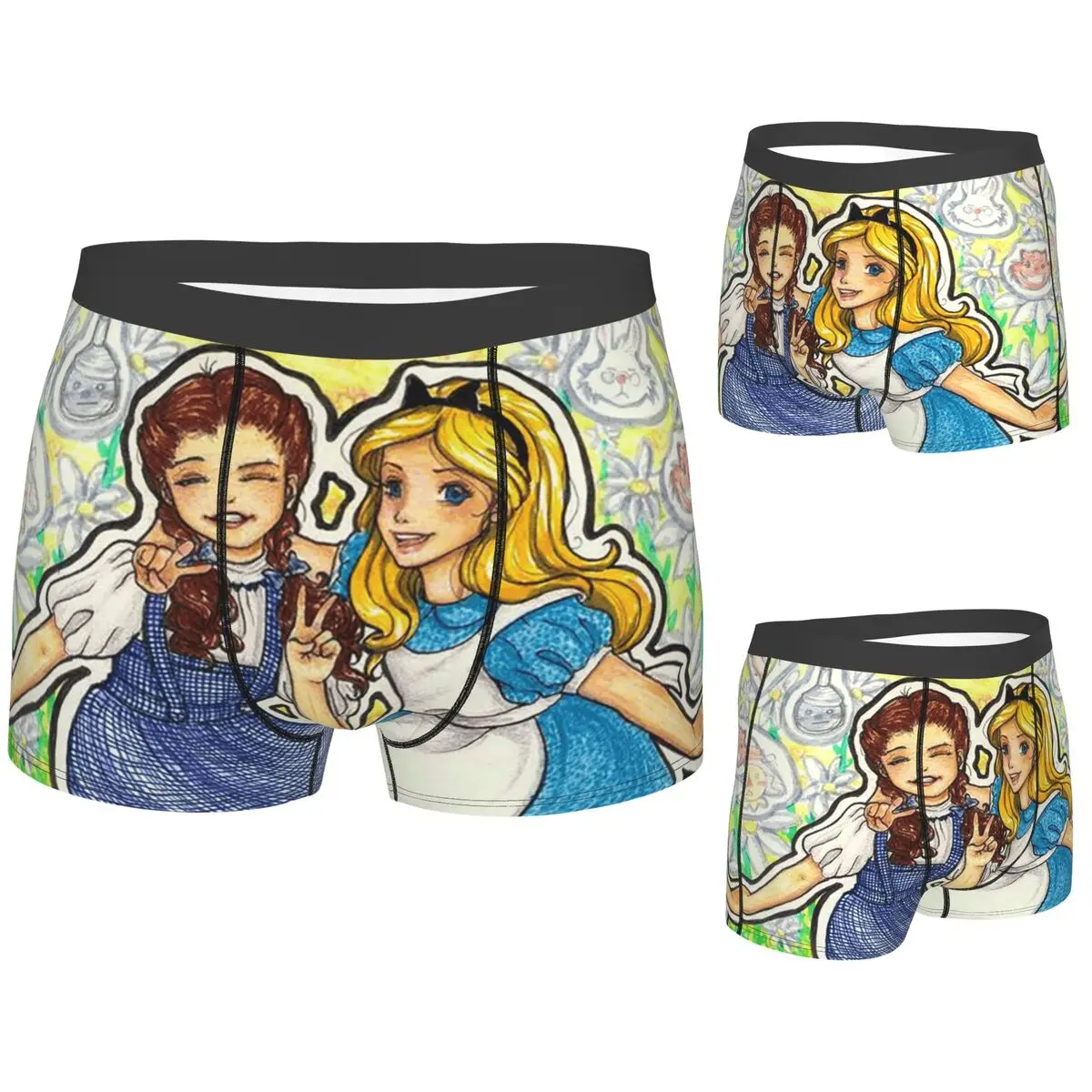 

Boxer Underpants Shorts The Wizard Hole Alice In Wonderland Cartoon Panties Men's Breathable Underwear for Homme Man Boyfriend