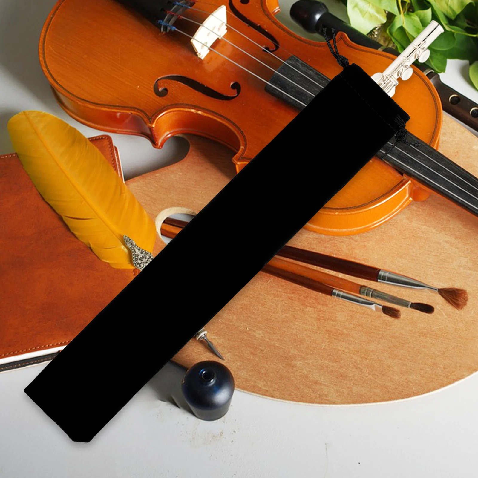 

Vertical Flute Bag 10Inch Drawstring Closure Portable Recorder Storage Pouch Musical Instrument Protection Case for Musicians