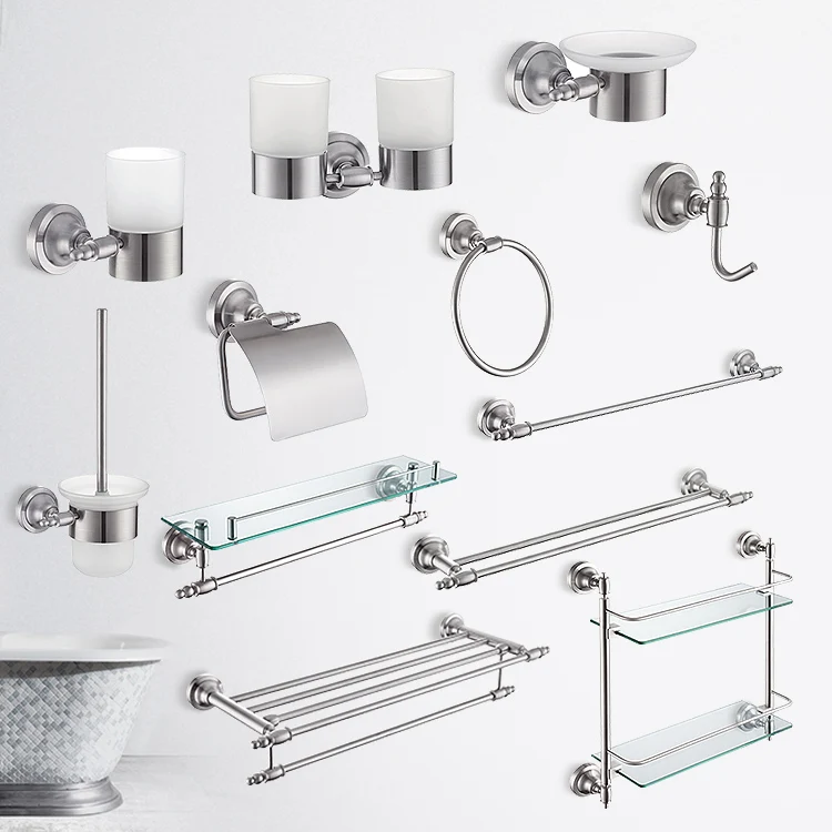 

Modern Luxury Toilet Accessories Stainless Steel Metal Bathroom Accessories Set