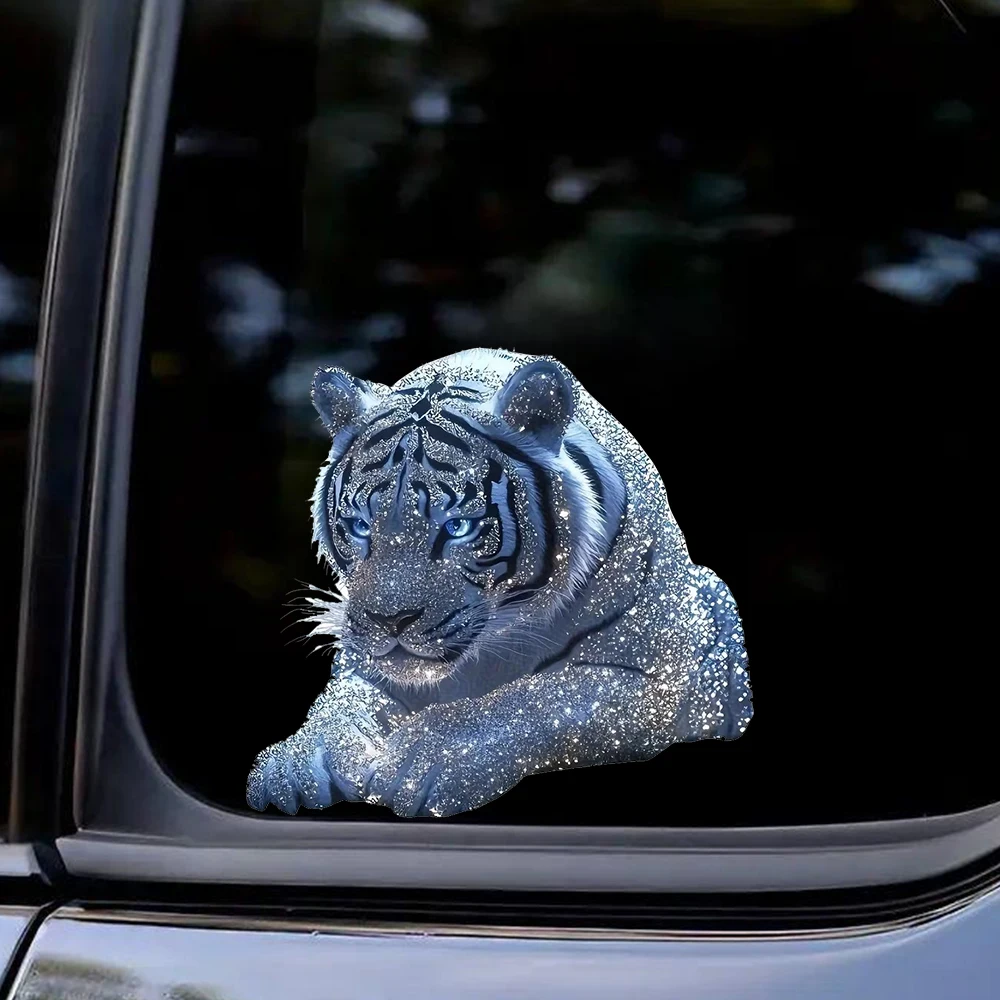 15x15cm Diamond White Tiger Vinyl Decals Creative Decorative Stickers, Suitable for a Variety of  Such As Cars, Trucks,