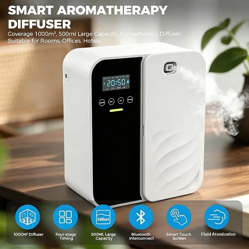 Electric Fragrance Waterless Aroma Diffuser Wall Mount Bluetooth Essential Oil Scent Diffuser Machine For Home Office Hotel