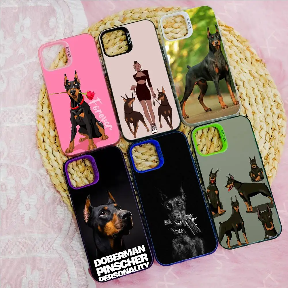 حافظة هاتف Aloof Doberman Pinscher لهاتف Apple 11 12 13 14 15 16Pro Max Plus حافظة هاتف مطلية