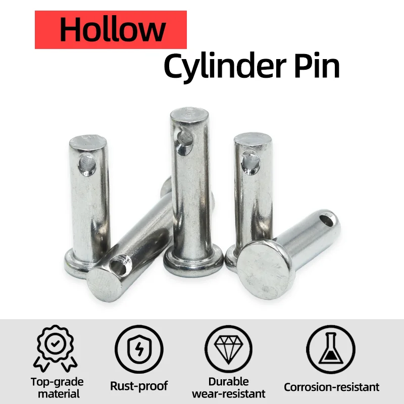 شقة رئيس Clevis دبابيس مع ثقب M3 M4 M5 M6 M8 M10 M12 304 الفولاذ المقاوم للصدأ محور دبوس أسطواني الموقع تحديد المواقع وتد دبوس
