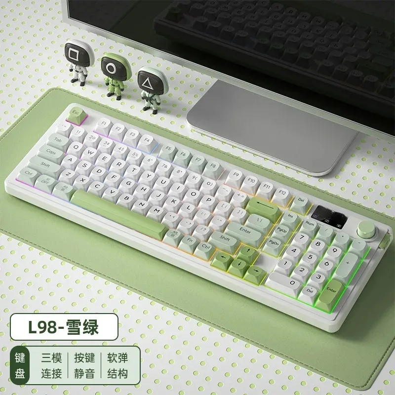 L98 three-mode Bluetooth wired wireless keyboard, high-value e-sports game office silent membrane keyboard