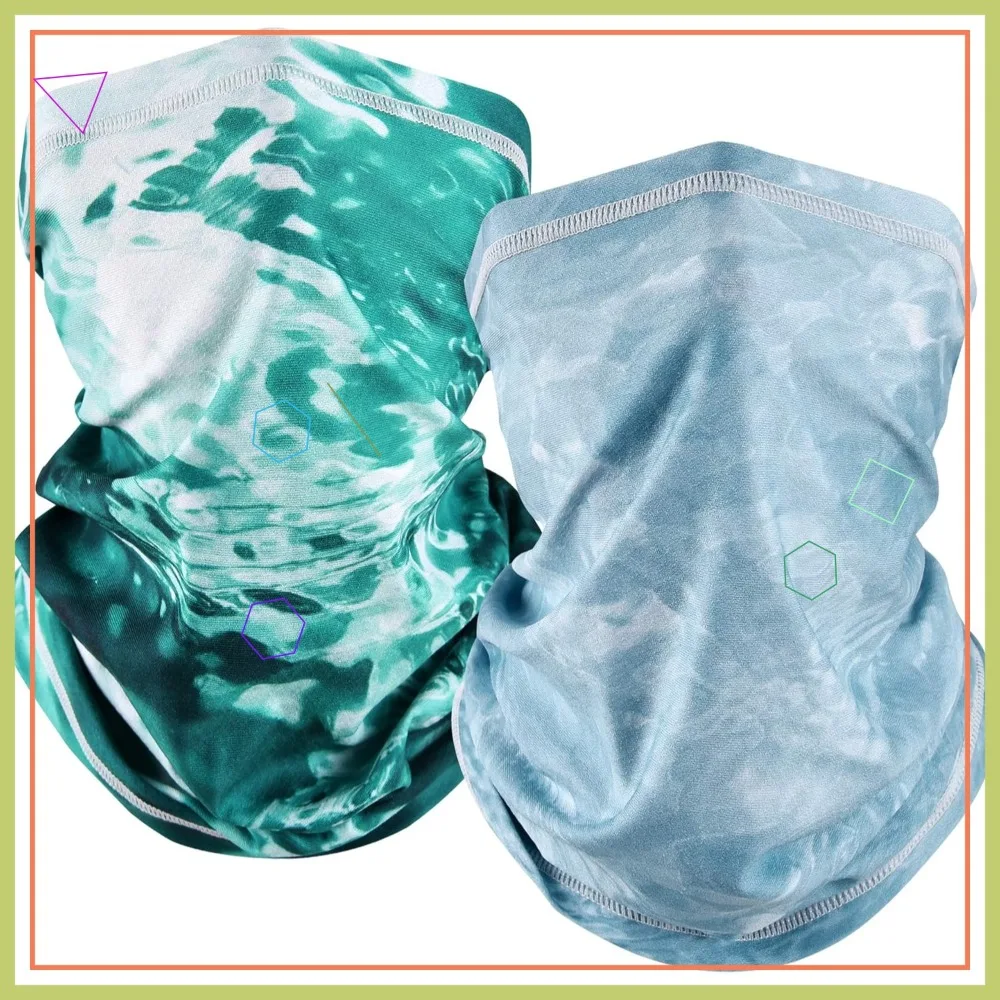 

UPF 50 Neck Gaiter Mask, Breathable Cooling Sun Protection Bandana for Fishing Running Cycling, 2 Pack
