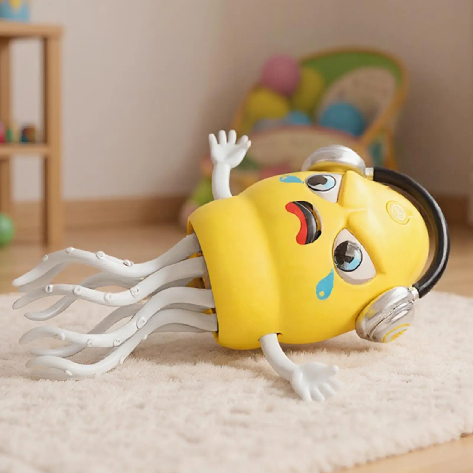 Dança lula rastejando evitar obstáculos lula recarregável rastejando polvo brinquedo com luz & música para crianças dançando barriga jogar