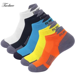 Summer Sports Running Socks Thin Cotton Breathable Mesh Sweat-absorbing Fitness Seamless Toe Y Shape Heel Low Cut Men Boat Socks