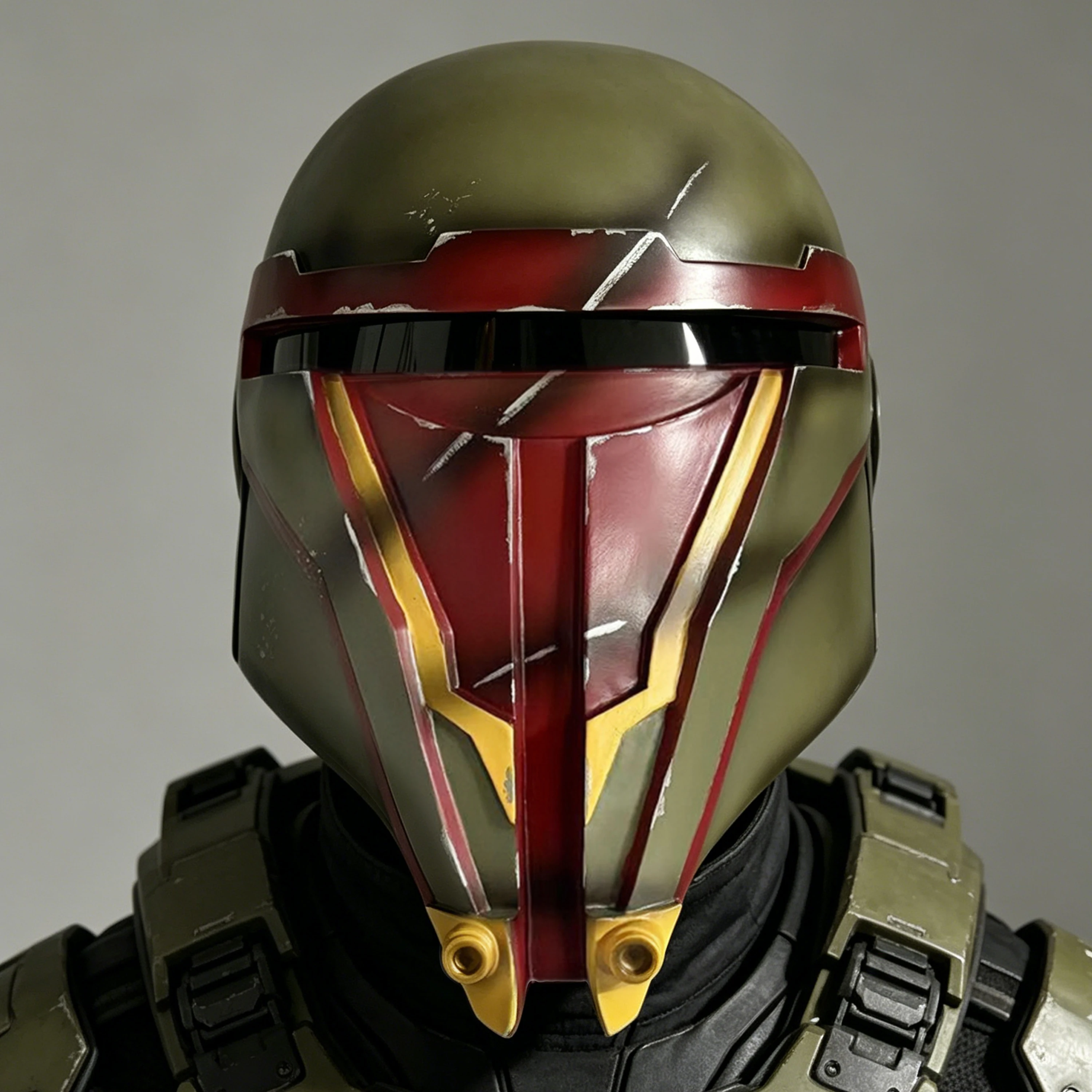 Darth Revan Helm 01 The Old Republic Star SW Cosplay Maske Vollgesichtsmaske Rot-Bronze Harz Halloween-Kostüm Requisite Maßanfertigung