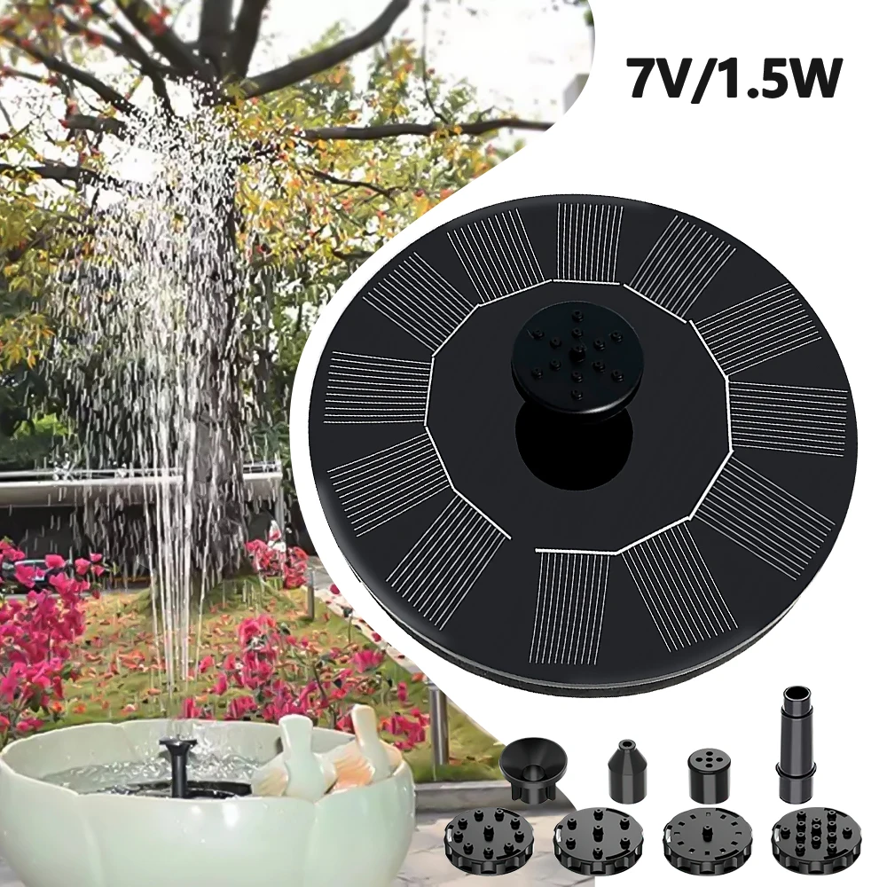 Floating Fountain Solar Powered Water Pump For Garden Decoration Pond Swimming Pool Home Waterfall Fountain Pump With 6 Nozzles