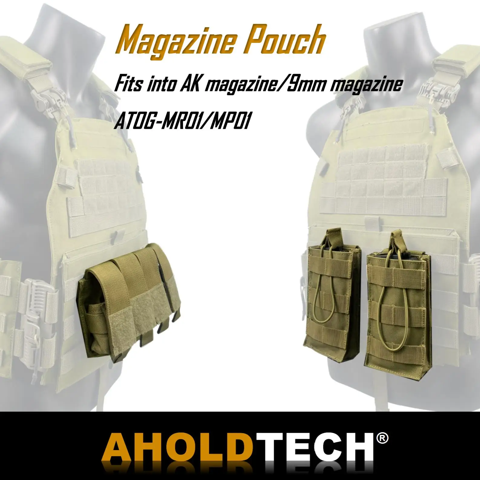 

Tactical Magazine Molle Pouch AK AR Hunting Rifle Pistol Ammo Mag Bag 9mm AIRSOFT MAG Glock H&K MP5 MP9 ARP9 Air gun M4 M14 M16