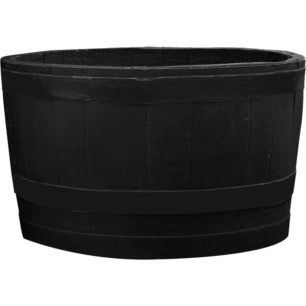 Companies Inc Home Accents Polyethylene Whiskey Planter for Indoor or Outdoor Gardening, Black Color 1-Pack