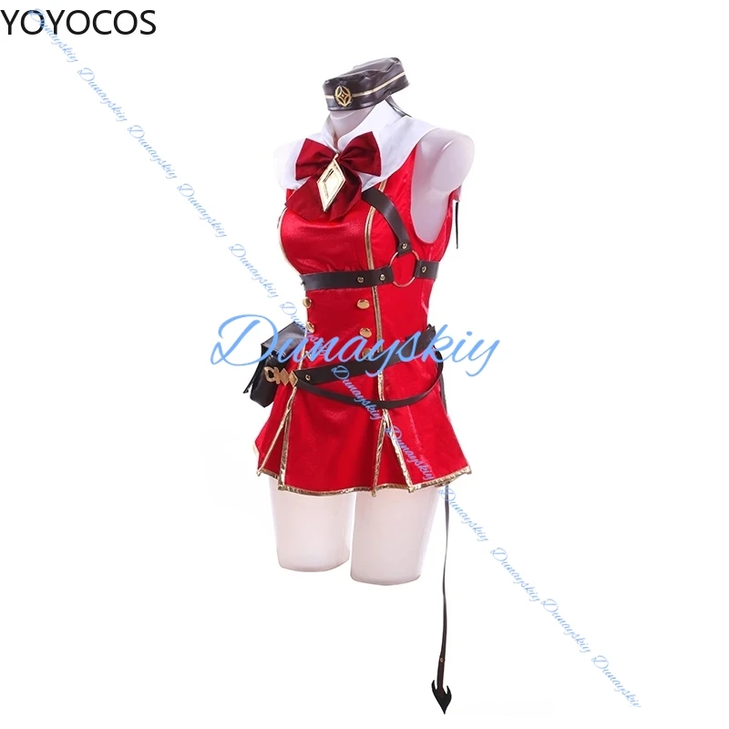 Gioco Ua musume Pretty Derby Gold Ship Costume Cosplay Parrucca Abito rosso Carnevale di Natale Vestito di Halloween Scarpe complete