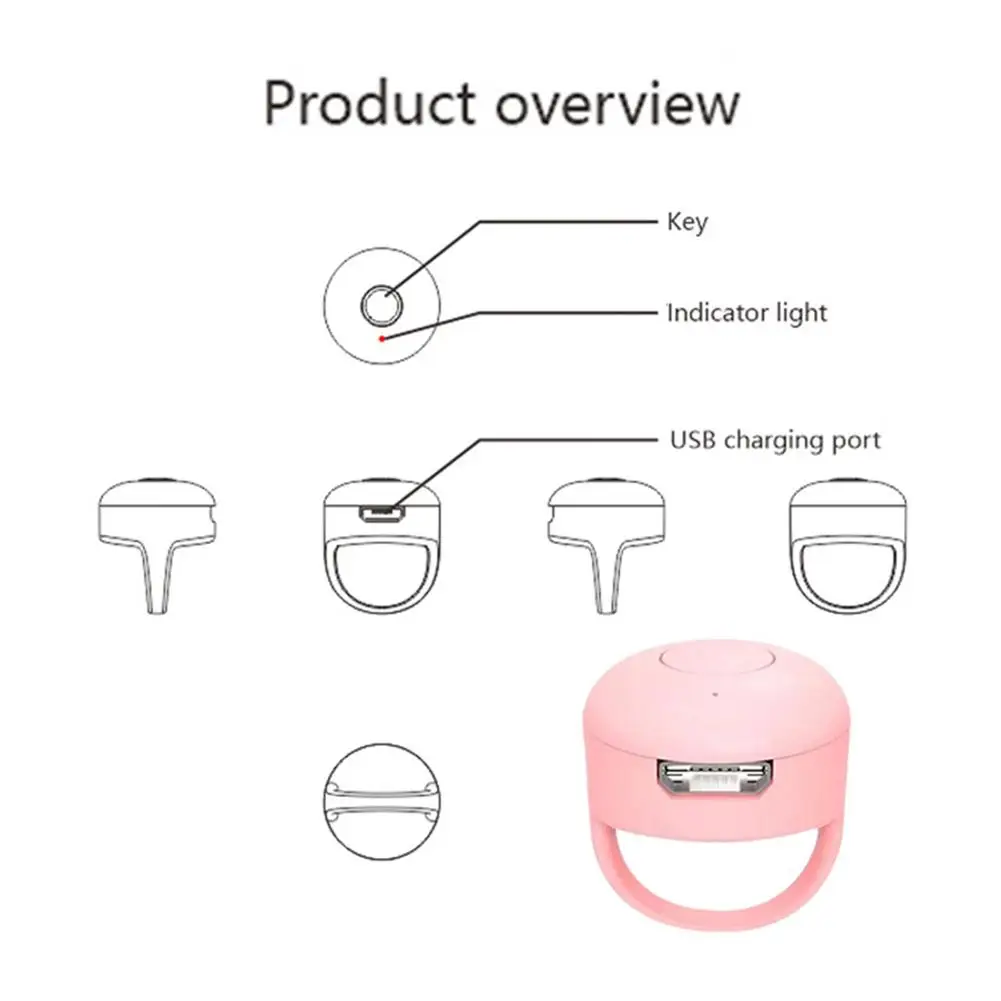 Anello di controllo remoto del telefono cellulare con punta delle dita compatibile con Bluetooth Dispositivo ad anello per controller video per