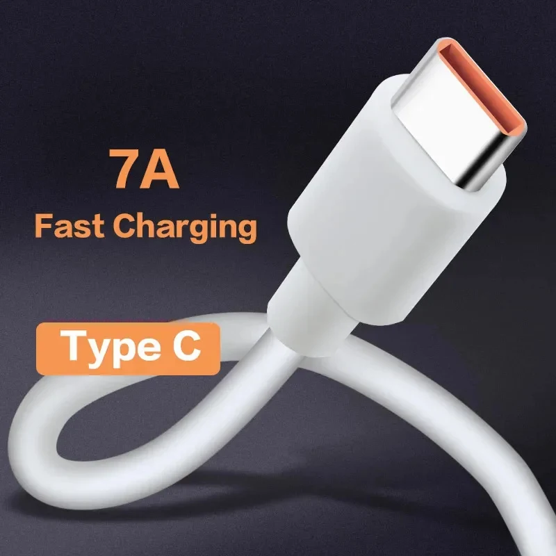 1/5/10PCS 7A 100W Type C USB Cable Super-Fast Charge Cable for Huawei Xiaomi Fast Charging USB Charger Cables Data Cord