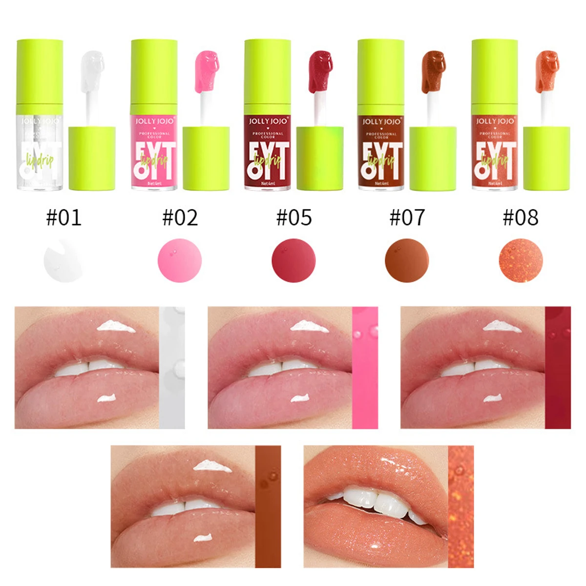 مصل إصلاح وممتلئ الشفاه، زيت الشفاه المرطب الشفاف، سائل العناية بالشفاه يغذي ويقفل في الرطوبة للإصلاح #4