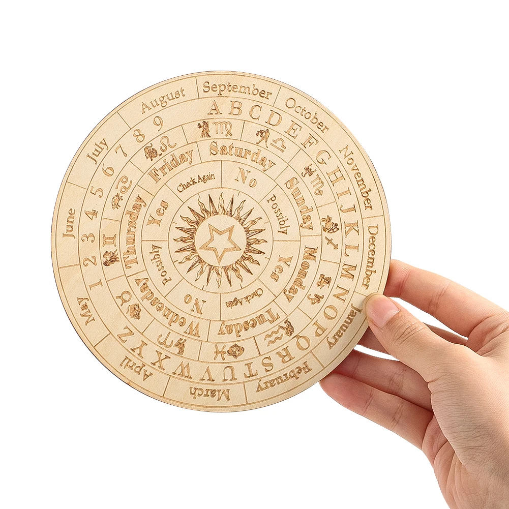 Wooden Zodiac Altar Message Board, Star and Sun Display Coaster, Divination Decision-making, Yoga Meditation Decoration