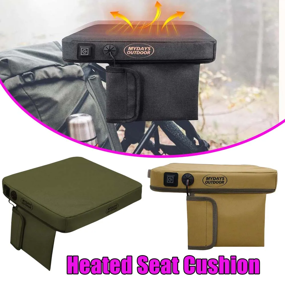 

Portable Outdoor Heating Pad Waterproof Anti Cold Seat Cushion 3 Heat Settings Camping Stadium Bench Winter Sports Heated Mat