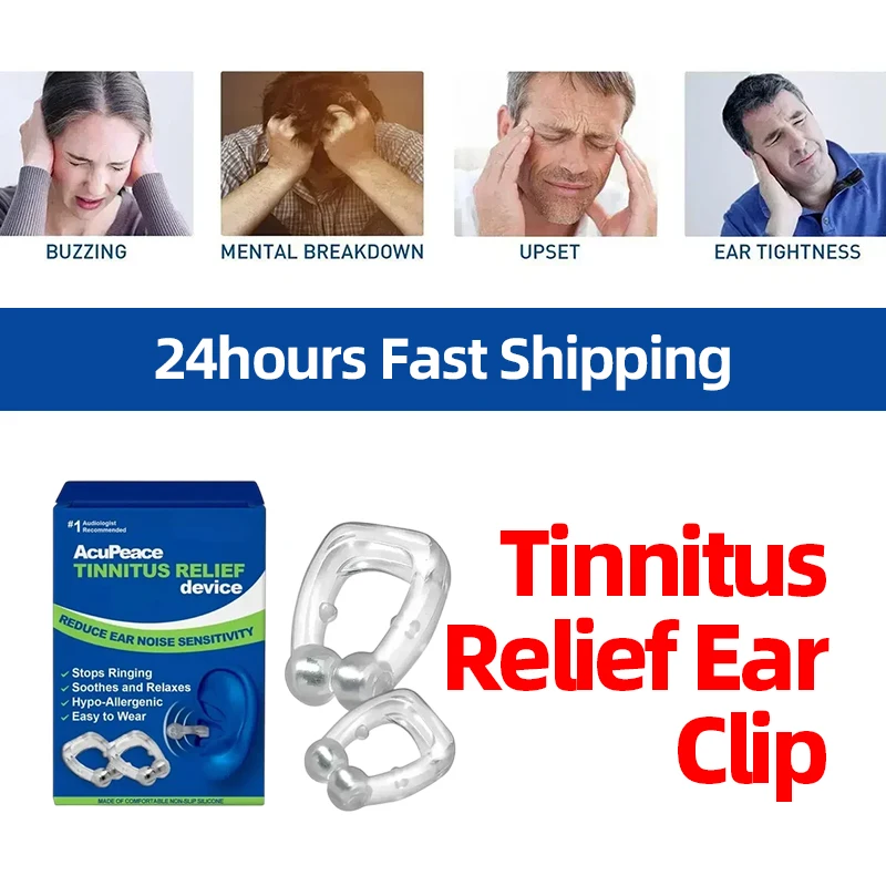 

Tinnitus Relief Clip Anti Ear Ringing Pain Itchy Earache Pressure Treatment Improve Hearing Calming Ear Set Magnetic Ear Clip