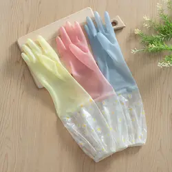 Silicone Thick Durable Waterproof Dishwashing Gloves Cleaning Gloves Household Scrubber Kitchen Clean Tool