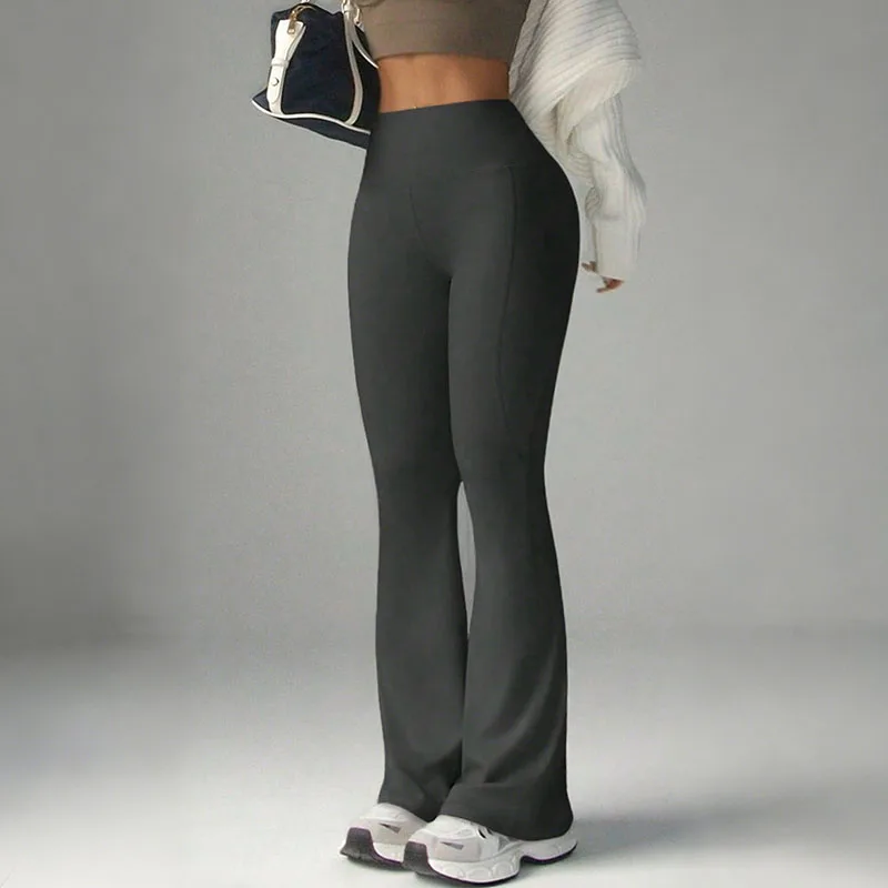 Stretch Tight Flare Leggings for Women Gym Workout Sports Push Up Bell-bottoms Yoga Pants Solid High Waist Fitness Leggings