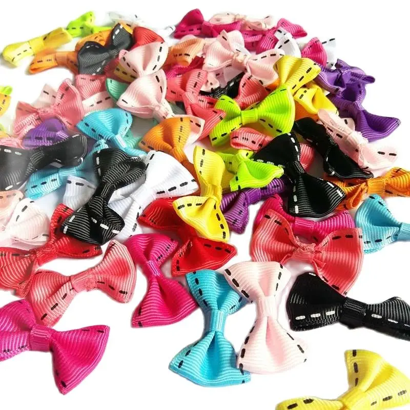 50pcs/lot Ribbons Bow Tie Polyester Cartoon DIY Sewing Appliques DIY Craft For Wedding Festivals Party Decoration Gift Package