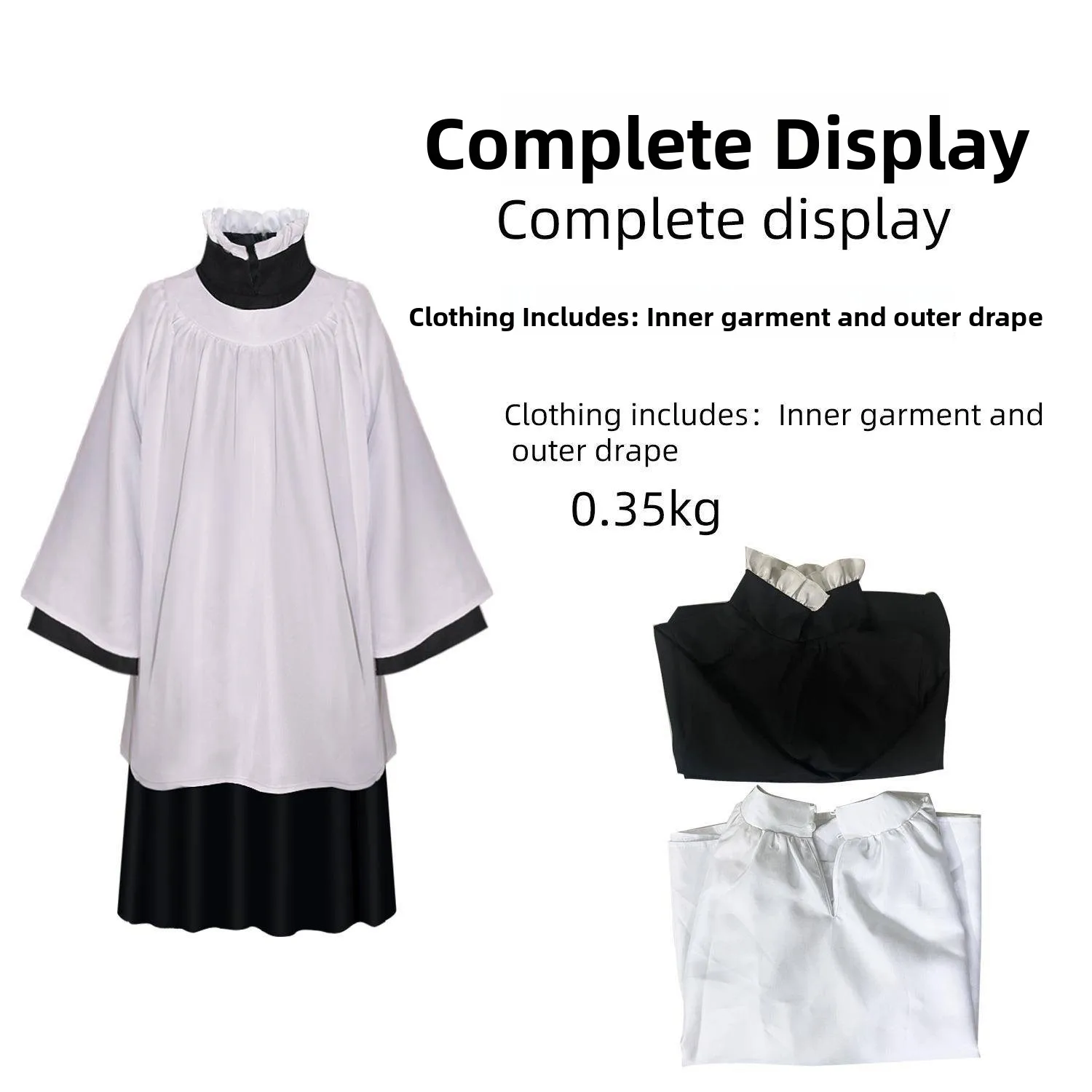 

2024 New Halloween Stage Performance Cosplay Priest Costume Beetle Juice Devil Magician Costume Women's Traditional Ethnic Wear