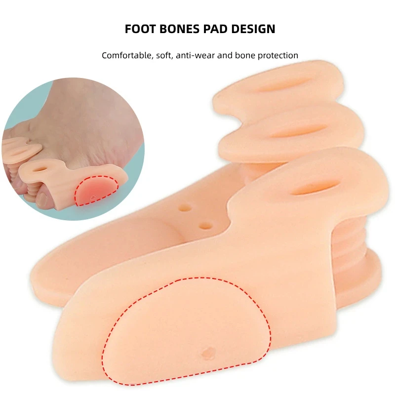 1Pair Gel Silicone Orthopedic Toe Separators Splitter Corrector Protector Reduce Foot Pain Relief For Callus Corns And Blisters