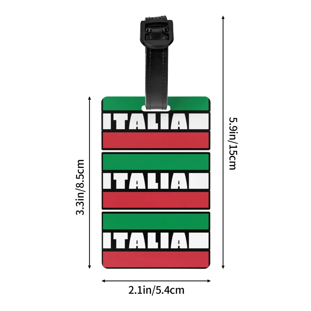 Etiqueta de equipaje personalizada con bandera italiana con tarjeta de nombre, cubierta de privacidad, etiqueta de identificación, bolsa de viaje, Maleta