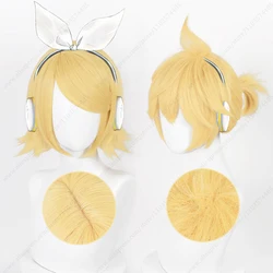 Rin/Len Cosplay Wig 32cm/30cm Short Light Yellow Heat Resistant Synthetic Wigs